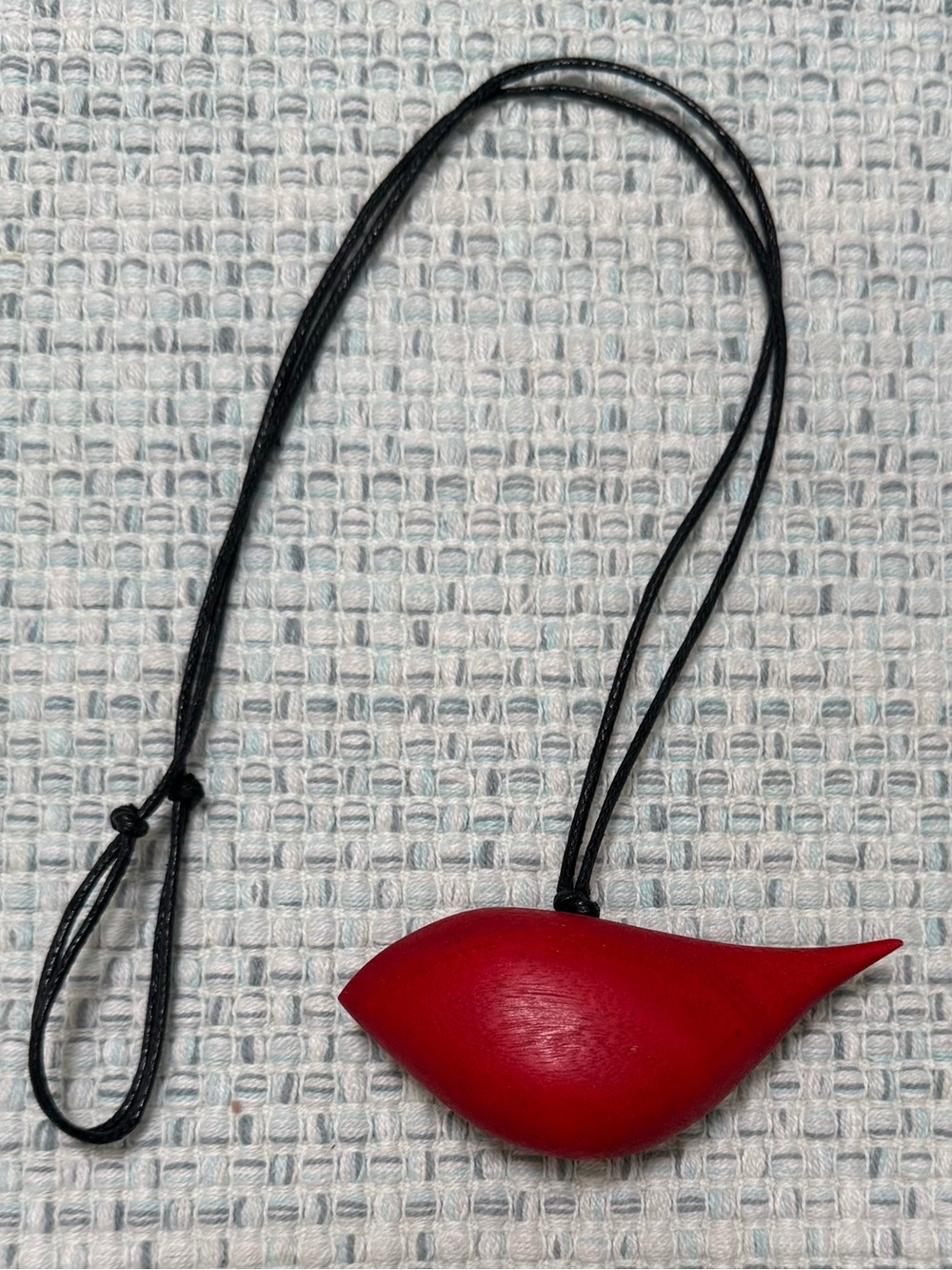 Red Wood Bird Pendant Necklace Bag Charm